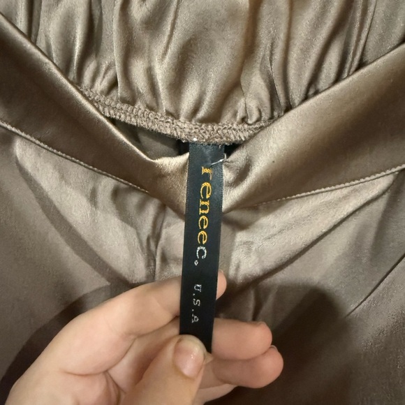 Renee C. Women's Wide Leg Pants - Taupe size xl - Picture 4 of 7